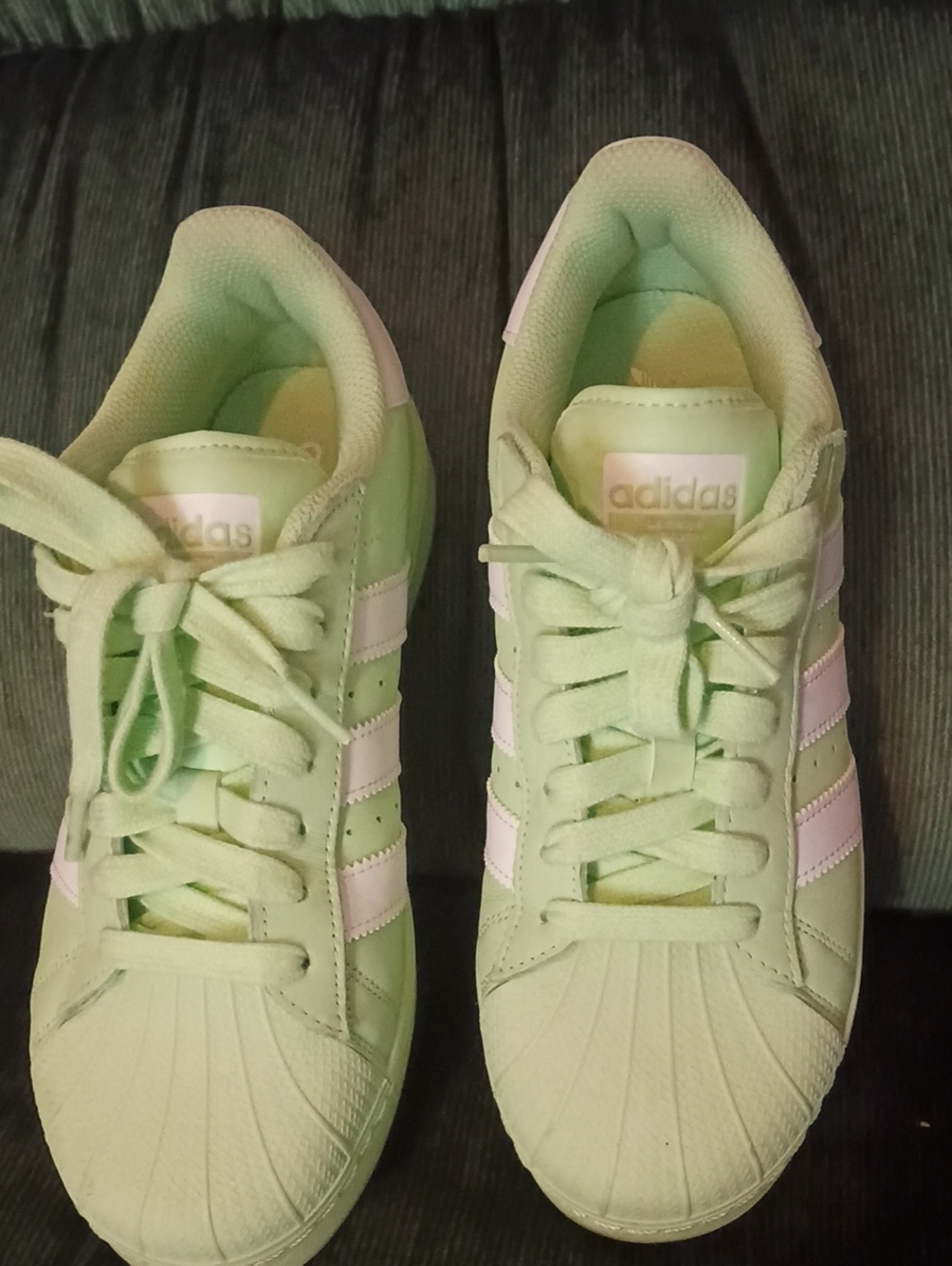 adidas Women's Mint Green and White Classic Sneakers